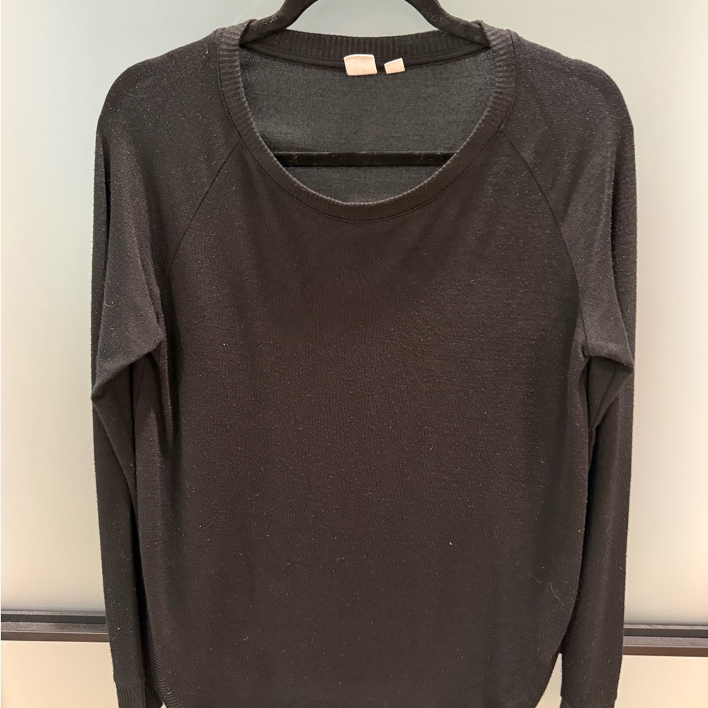 GAP Charcoal Raglan Long Sleeve Crewneck Top